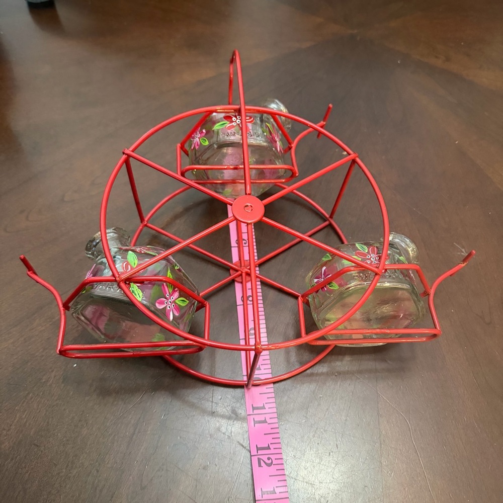 PARASOL BRAND RED FERRIS WHEEL HUMMINGBIRD FEEDER - Picture 10 of 10